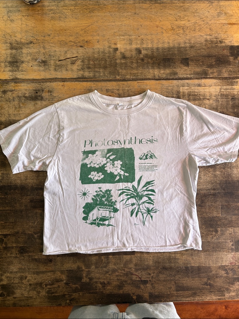 Photosynthesis Graphic Crop Tee - White & Green